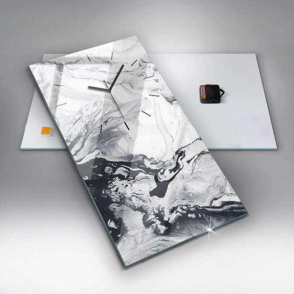 Vertical wall clock Abstract Ink Marble