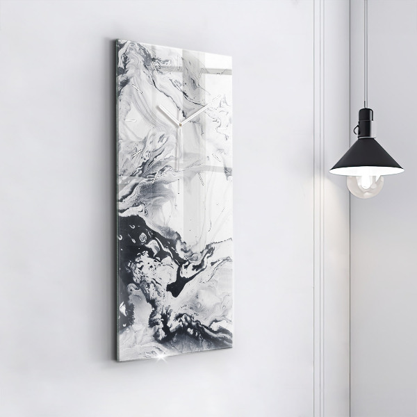 Vertical wall clock Abstract Ink Marble