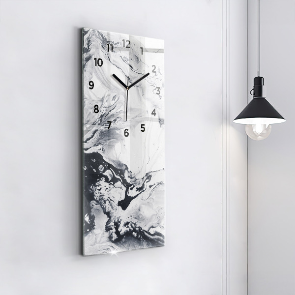 Vertical wall clock Abstract Ink Marble