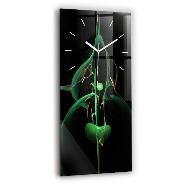 Vertical wall clock Green abstraction