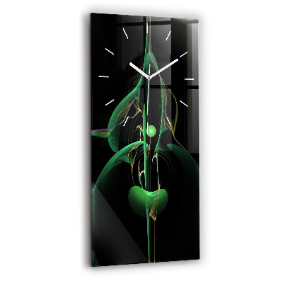 Vertical wall clock Green abstraction