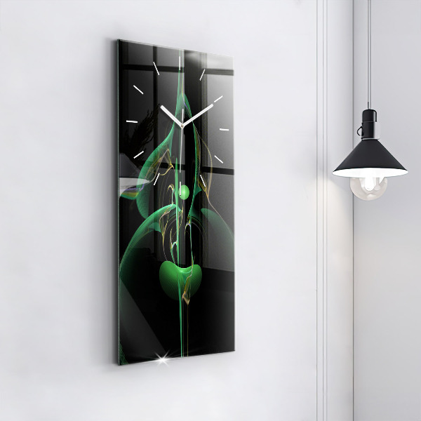Vertical wall clock Green abstraction