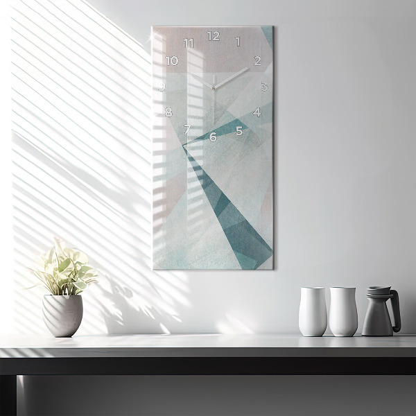 Vertical wall clock Triangles Abstract Texture