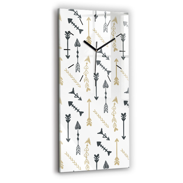 Vertical wall clock Geometric hipster pattern