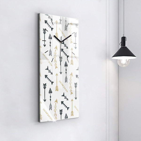 Vertical wall clock Geometric hipster pattern