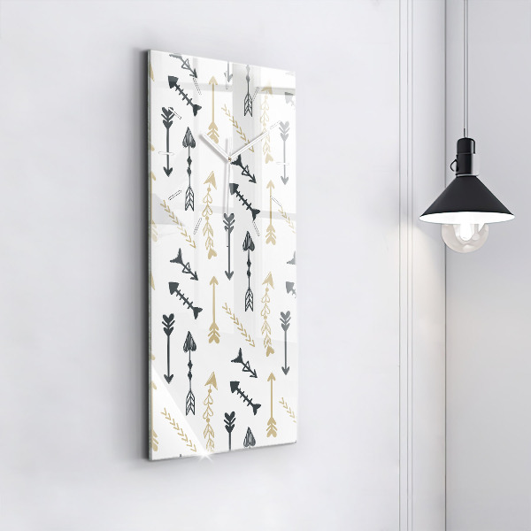 Vertical wall clock Geometric hipster pattern