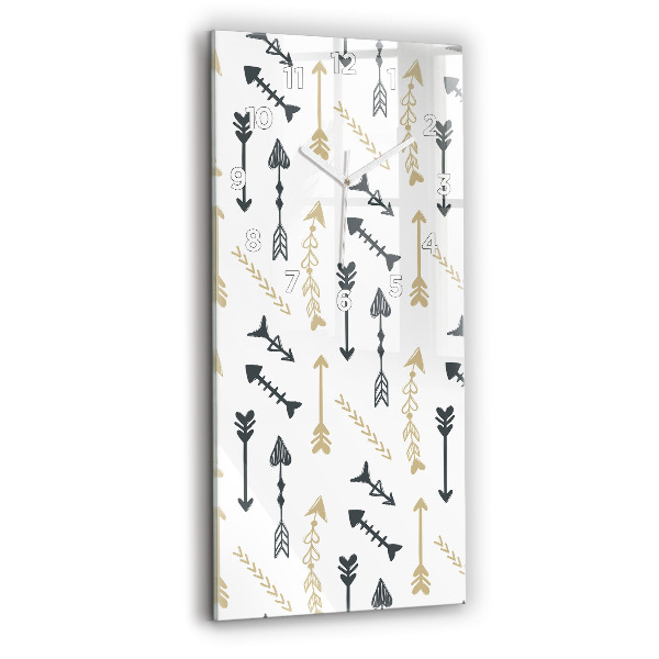 Vertical wall clock Geometric hipster pattern