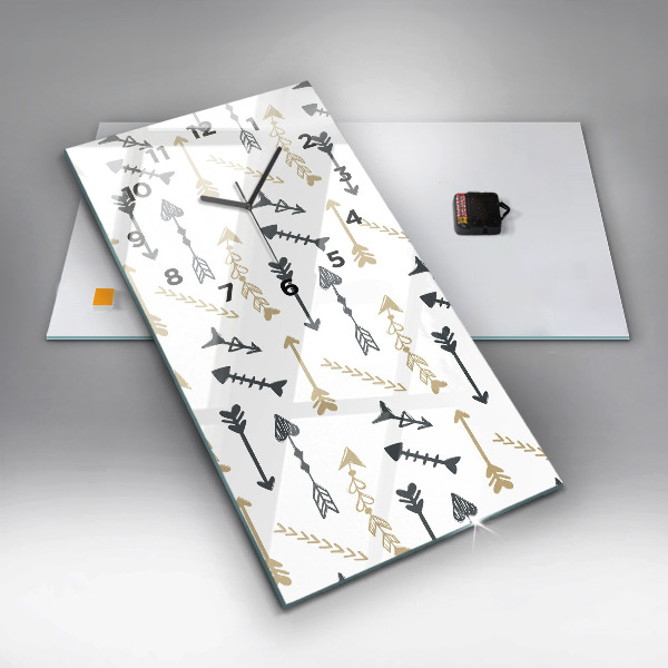 Vertical wall clock Geometric hipster pattern