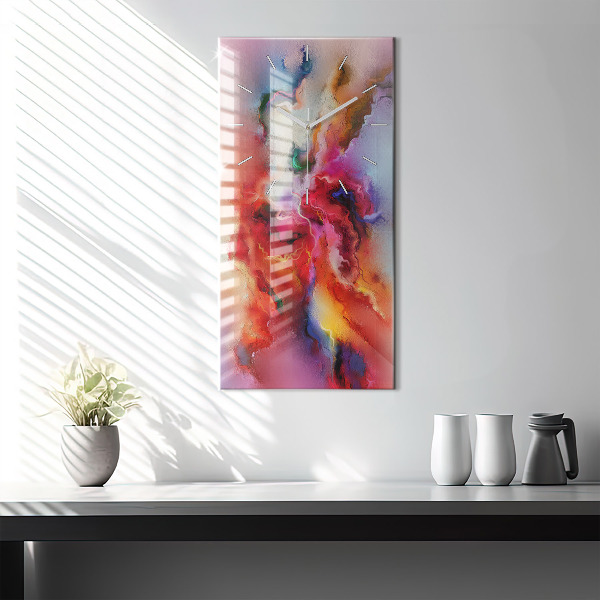 Vertical wall clock Spilled paint