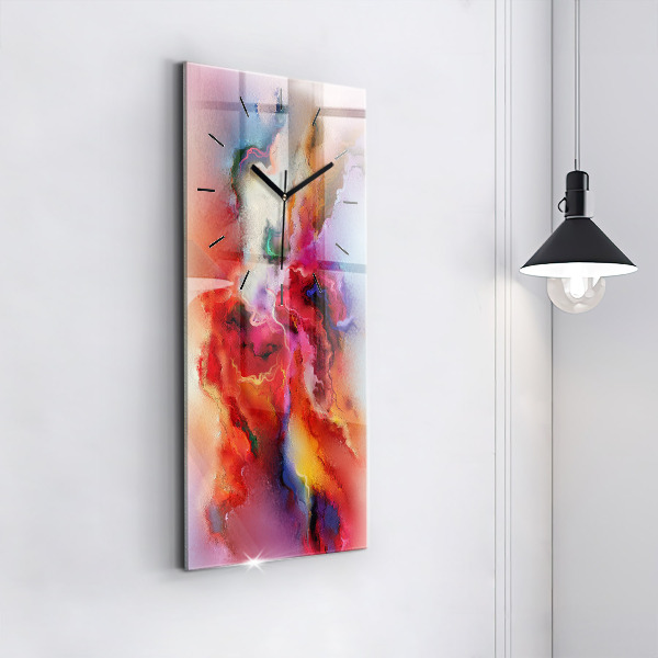 Vertical wall clock Spilled paint