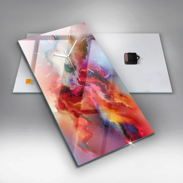 Vertical wall clock Spilled paint