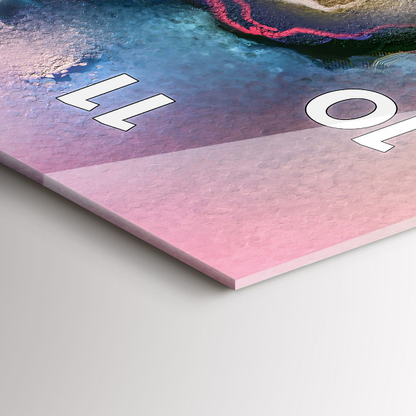 Vertical wall clock Spilled paint