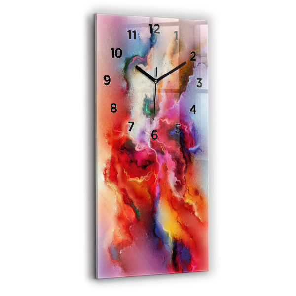 Vertical wall clock Spilled paint