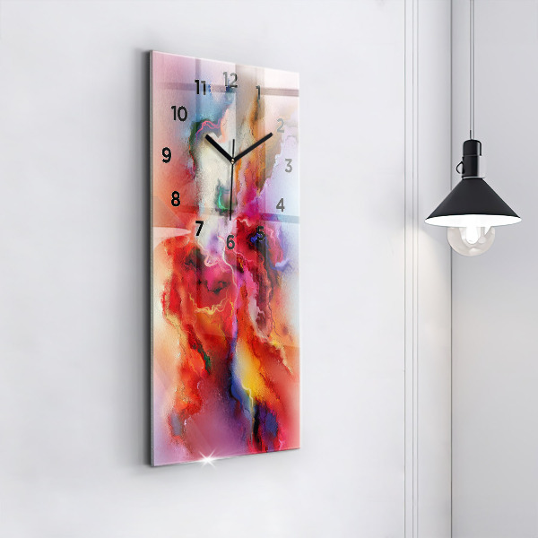 Vertical wall clock Spilled paint