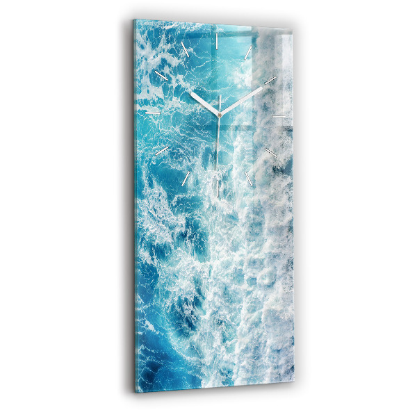 Vertical wall clock Ocean waves