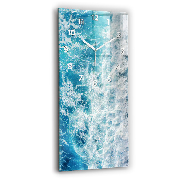 Vertical wall clock Ocean waves