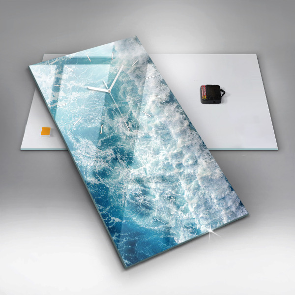 Vertical wall clock Ocean waves