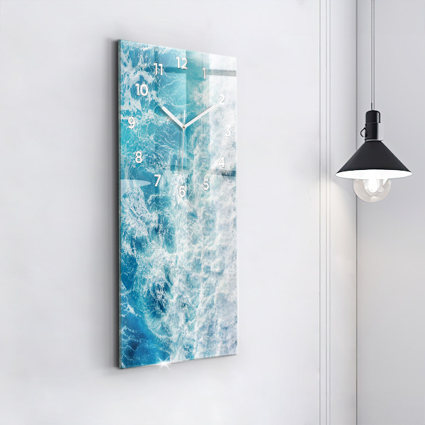 Vertical wall clock Ocean waves