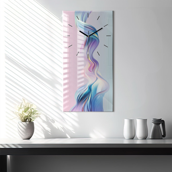 Vertical wall clock Pastel Wave Abstraction