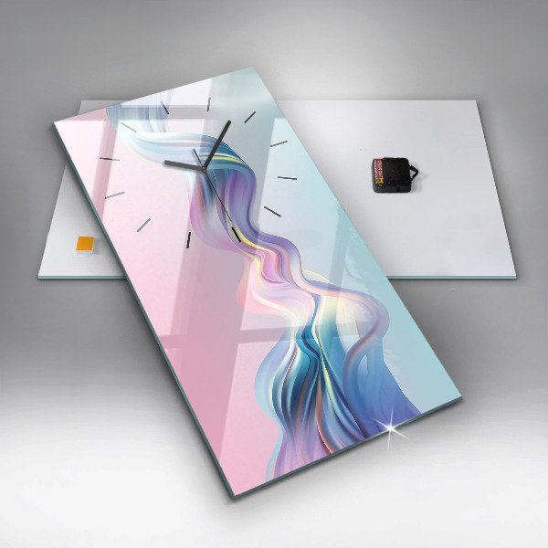 Vertical wall clock Pastel Wave Abstraction