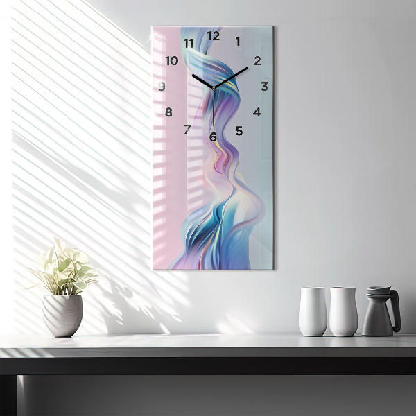 Vertical wall clock Pastel Wave Abstraction