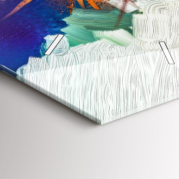 Vertical wall clock Abstract flowers