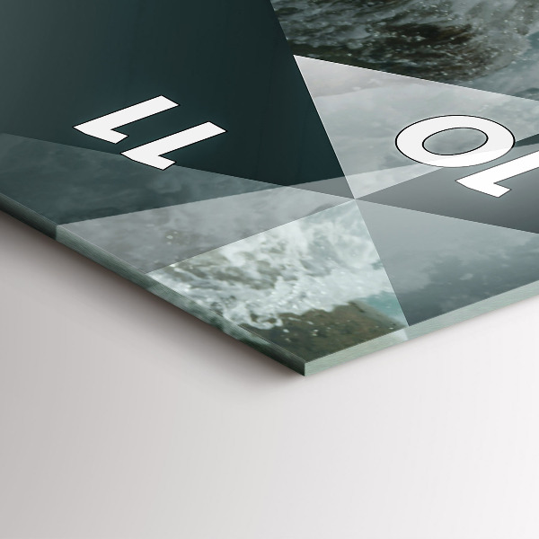 Vertical wall clock Abstract sea waves