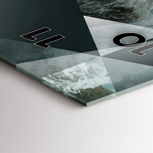 Vertical wall clock Abstract sea waves