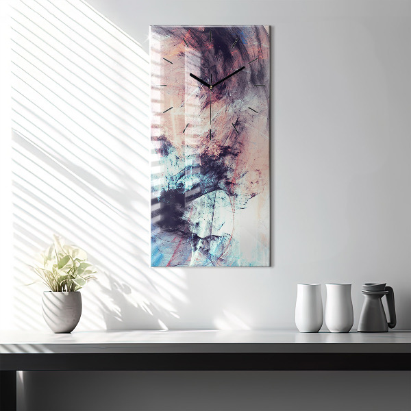 Vertical wall clock Abstract painting