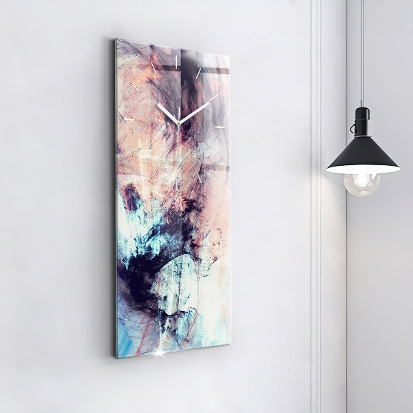 Vertical wall clock Abstract painting