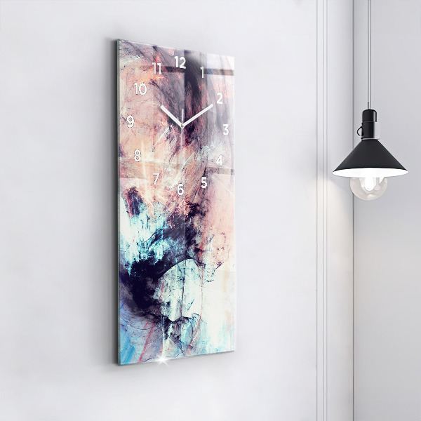 Vertical wall clock Abstract painting
