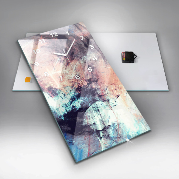 Vertical wall clock Abstract painting