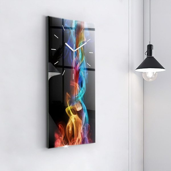 Vertical wall clock Abstract colorful lines