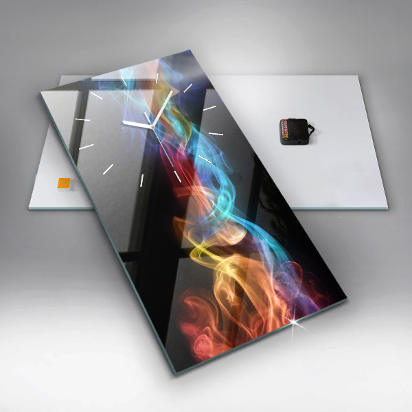 Vertical wall clock Abstract colorful lines