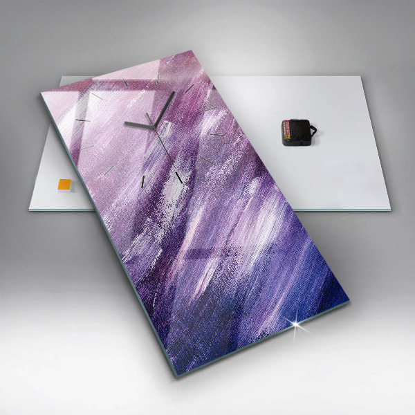 Vertical wall clock Acrylic paint texture