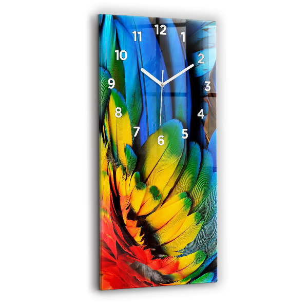 Vertical wall clock Colorful bird wings