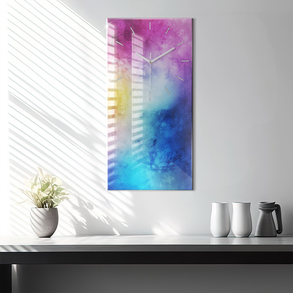 Vertical wall clock Colored Spots