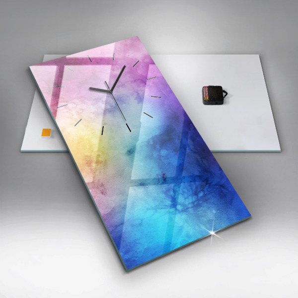 Vertical wall clock Colored Spots