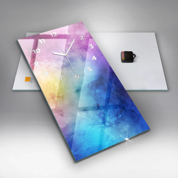 Vertical wall clock Colored Spots