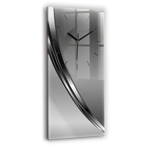 Vertical wall clock Silver lines