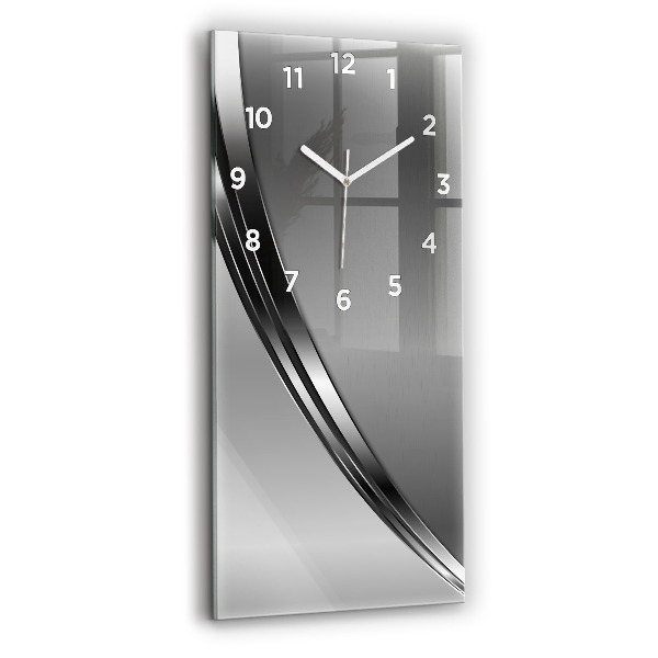 Vertical wall clock Silver lines