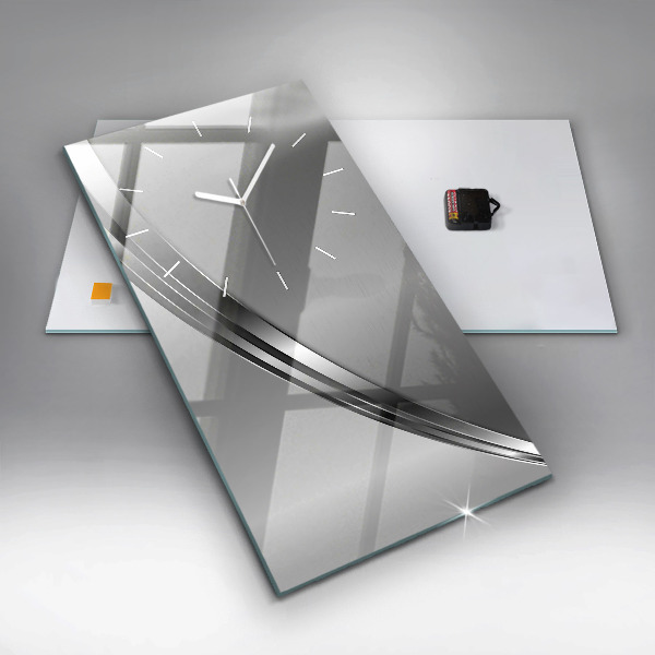 Vertical wall clock Silver lines