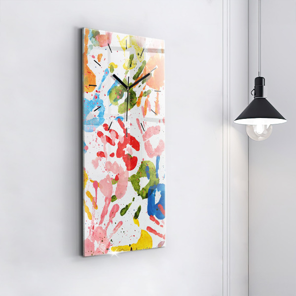 Vertical wall clock Children's handprints