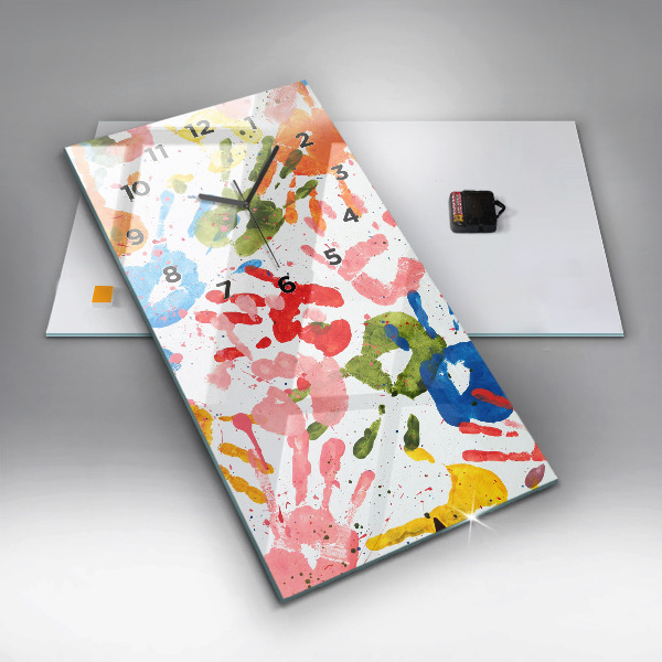 Vertical wall clock Children's handprints
