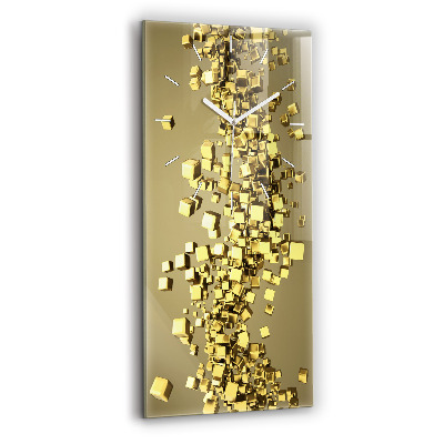Vertical wall clock Golden squares