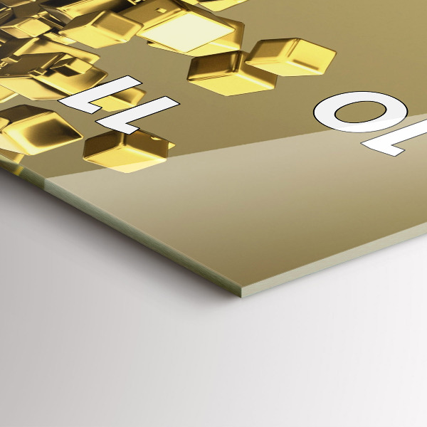 Vertical wall clock Golden squares