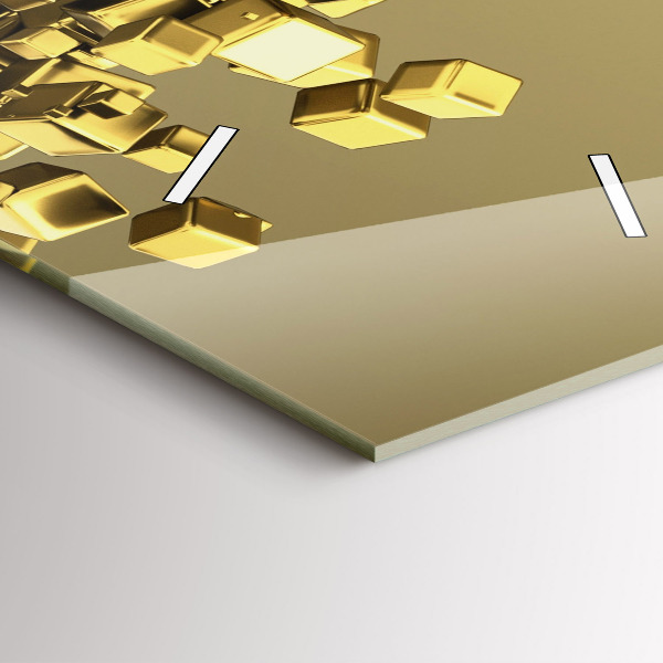 Vertical wall clock Golden squares