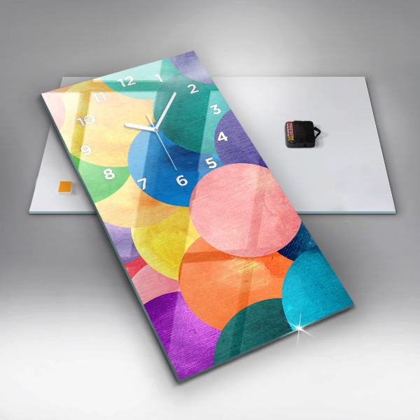 Vertical wall clock Abstract circles