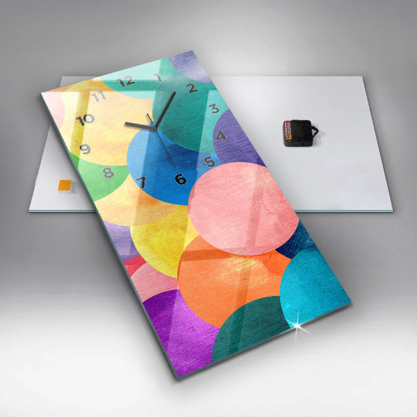 Vertical wall clock Abstract circles