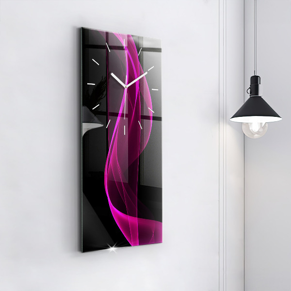 Vertical wall clock Pink abstraction